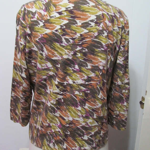 Ruby Rd. 3/4 Sleeve Abstract Design Top Sz PL - Picture 3 of 5